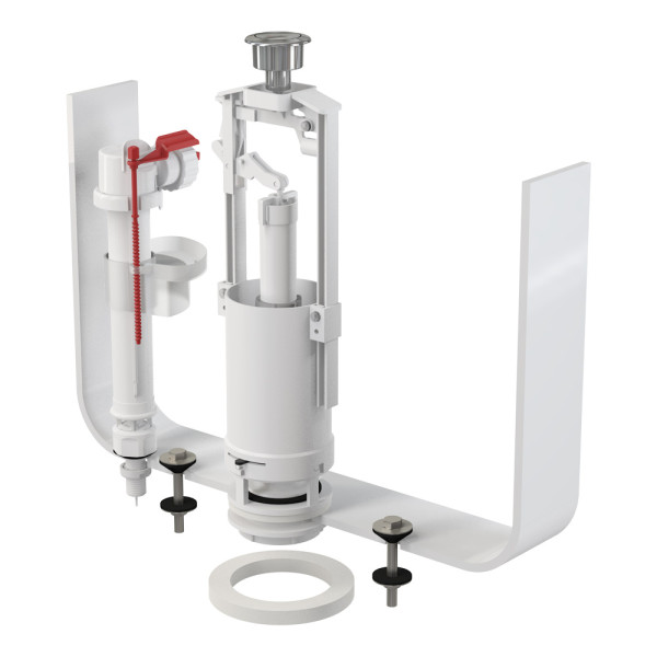 Арматура для смывного бачка Alcaplast со стоп кнопкой,впускной механизм (SA2000S 3/8" CHROM)