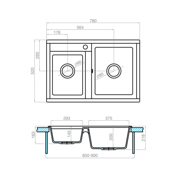Мойка для кухни врезная Aquaton Делия 78 520x780x218 терракот (1.A723.1.32D.E27.0) Мойка для кухни врезная Aquaton Делия 78 520x780x218 терракот (1.A723.1.32D.E27.0)