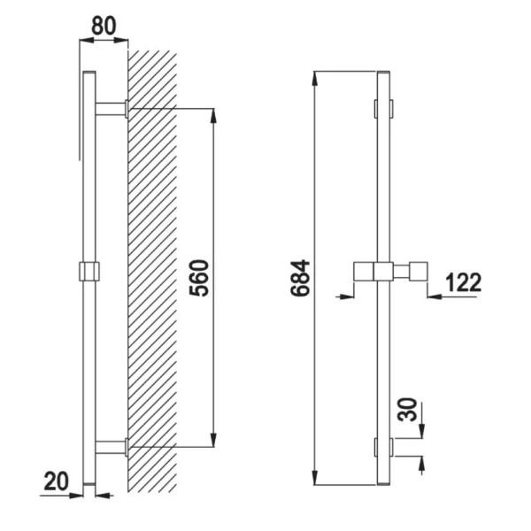 Душевая стойка Cezares CZR 68 см белый матовый (CZR-B-SDQ-BIO)