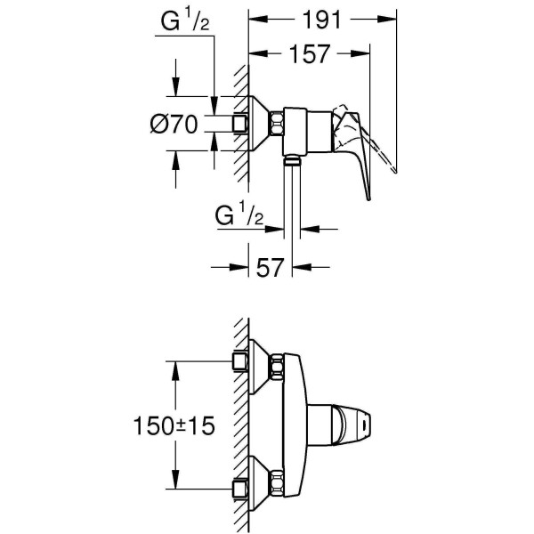 Смеситель для душа Grohe Start Flow (23771000) Смеситель для душа Grohe Start Flow (23771000)