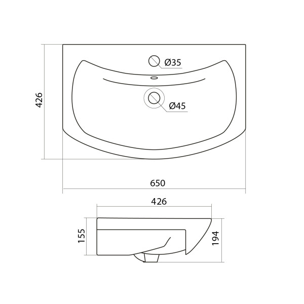 Раковина встраиваемая Santek Балтика 65 (1WH207775) Раковина встраиваемая Santek Балтика 65 (1WH207775)