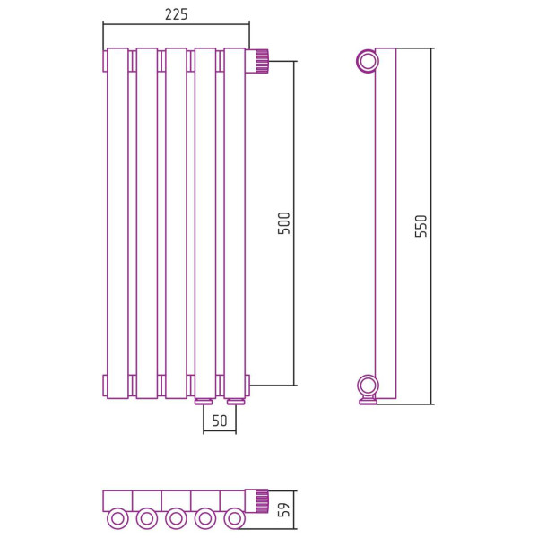 Дизайн-радиатор Сунержа Эстет-0 EU50 правый 500*225 5 секций золотой (03-0321-5005) Дизайн-радиатор Сунержа Эстет-0 EU50 правый 500*225 5 секций золотой (03-0321-5005)