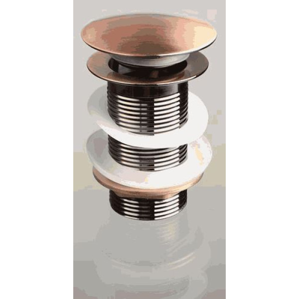 Донный клапан для раковины TeRma 1 1/4" (32 мм.) Click-Clack (с большой кнопкой, red bronze) (10114)