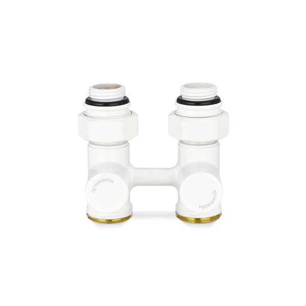 Фитинг двойной со встроенным шаровым краном 1/2"х3/4"(18)ЕК Varmega VMDV21 (белый) (VMDV21-100415) Фитинг двойной со встроенным шаровым краном 1/2"х3/4"(18)ЕК Varmega VMDV21 (белый) (VMDV21-100415)