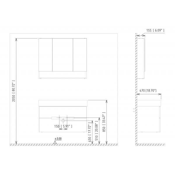 Тумба подвесная Orka Malta 800x470x630 с раковиной белый матовый (5001471) Тумба подвесная Orka Malta 800x470x630 с раковиной белый матовый (5001471)