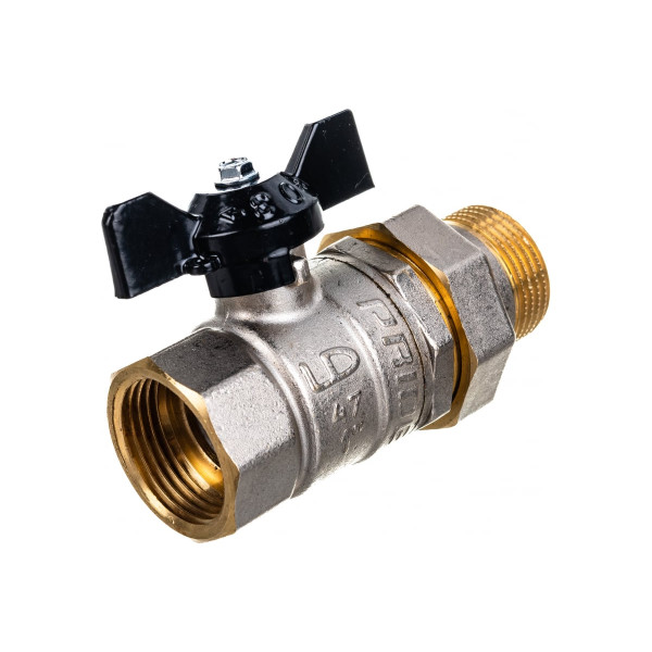 Кран 1" шаровый со сгоном LD Pride (чёрная бабочка) (LD 47.306.25) Кран 1" шаровый со сгоном LD Pride (чёрная бабочка) (LD 47.306.25)
