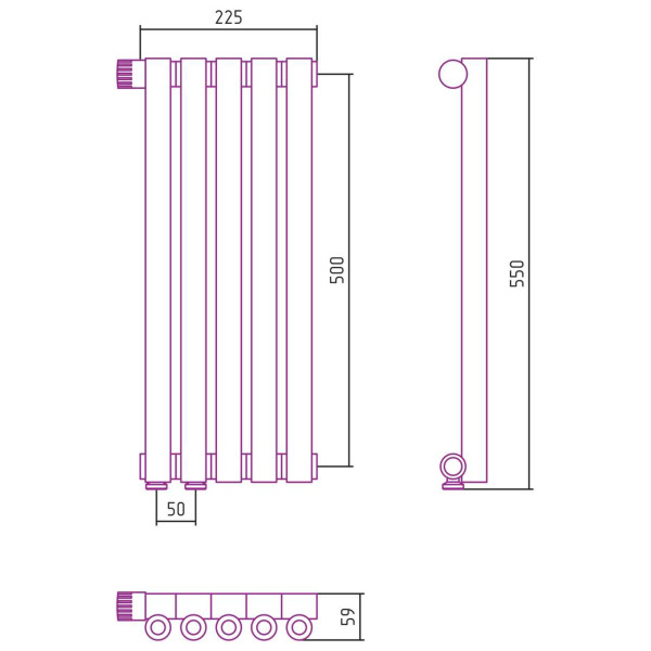 Дизайн-радиатор Сунержа Эстет-0 EU50 левый 500*225 5 секций золотой (03-0320-5005) Дизайн-радиатор Сунержа Эстет-0 EU50 левый 500*225 5 секций золотой (03-0320-5005)
