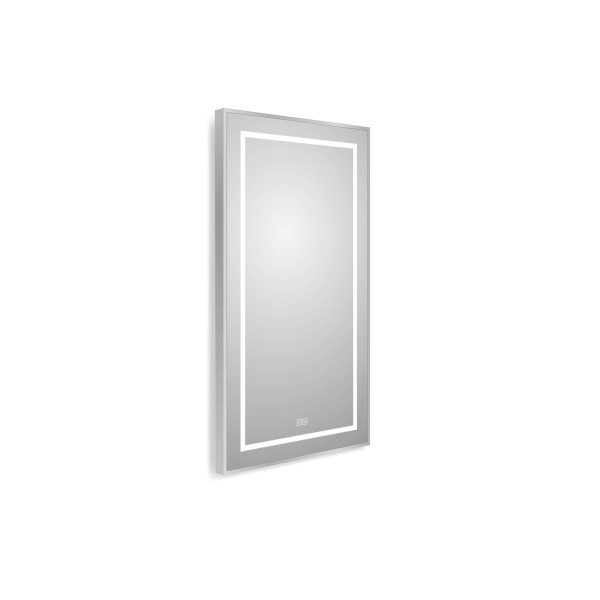 Зеркало BelBagno 500x32x900 в алюминиевой раме со встроенным светильником сенсорным выключателем и подогревом (SPC-KRAFT-500-900-LED-TCH-WARM)