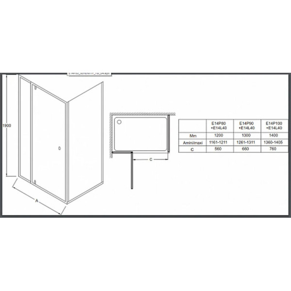 Душевая дверь Jacob Delafon Serenity 80x190 стекло прозрачное, профиль хром (E14P80-GA)