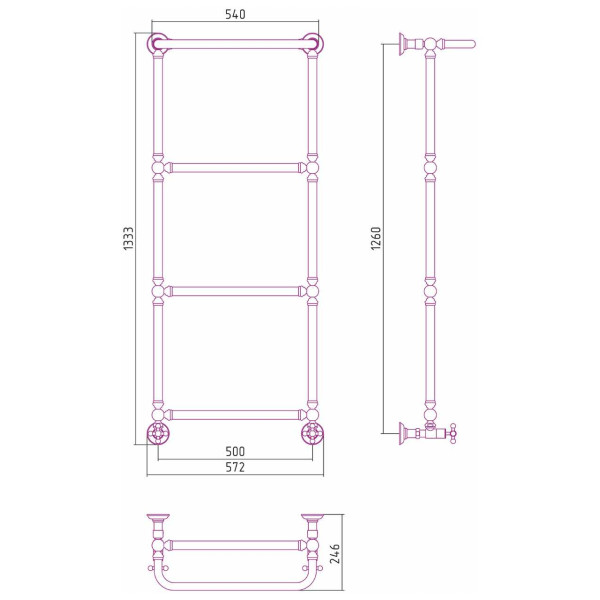 Полотенцесушитель водяной Сунержа Ренессанс 1386 1260x500 золотой (03-0281-1250) Полотенцесушитель водяной Сунержа Ренессанс 1386 1260x500 золотой (03-0281-1250)