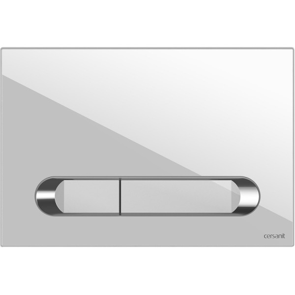 Клавиша смывная Сersanit Estetica для LINK PRO/VECTOR/LINK/HI-TEC пластик белый с рамкой хром (64111)