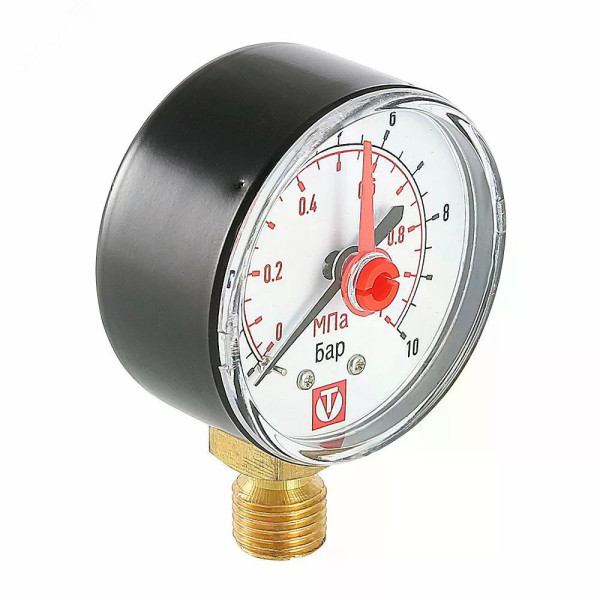 Манометр 50 мм 1/4" (0-4 бар, с указателем предела) Valtec (VT.TM50.DF.02) Манометр 50 мм 1/4" (0-4 бар, с указателем предела) Valtec (VT.TM50.DF.02)