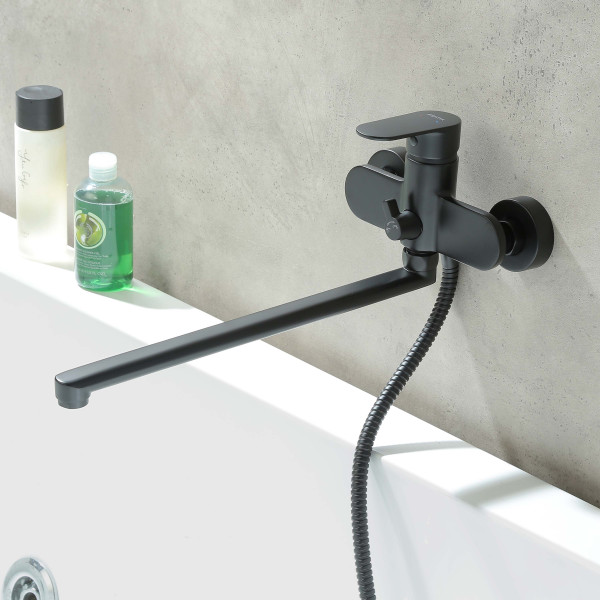 Смеситель для ванны и душа Aquatek Ника черный матовый (AQ1842MB) Смеситель для ванны и душа Aquatek Ника черный матовый (AQ1842MB)