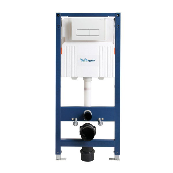 Инсталляция для подвесного унитаза с кнопкой смыва BelBagno белый глянцевый (BB-101-M-BR) Инсталляция для подвесного унитаза с кнопкой смыва BelBagno белый глянцевый (BB-101-M-BR)