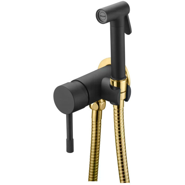 Смеситель с гигиеническим душем Boheme Uno B (черный) (467-BG)