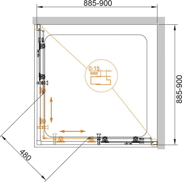 Душевой уголок Cezares Eco 90x90x190 стекло прозрачное, профиль черный (ECO-O-A-2-90-C-NERO) Душевой уголок Cezares Eco 90x90x190 стекло прозрачное, профиль черный (ECO-O-A-2-90-C-NERO)