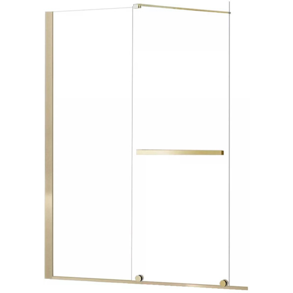 Душевая шторка для ванны Rea Fabian 100x140 gold mat стекло прозрачное, профиль матовое золото (REA-К6527)