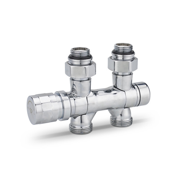 Фитинг двойной термостатический 1/2"х3/4"(18)ЕК универсальный Varmega VMDV25 (хром) (VMDV25-400415)