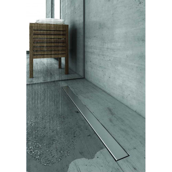 Желоб Berges водосток C1 Norma 900, матовый хром, S-сифон D50/105мм H50 вертикальный (090040)