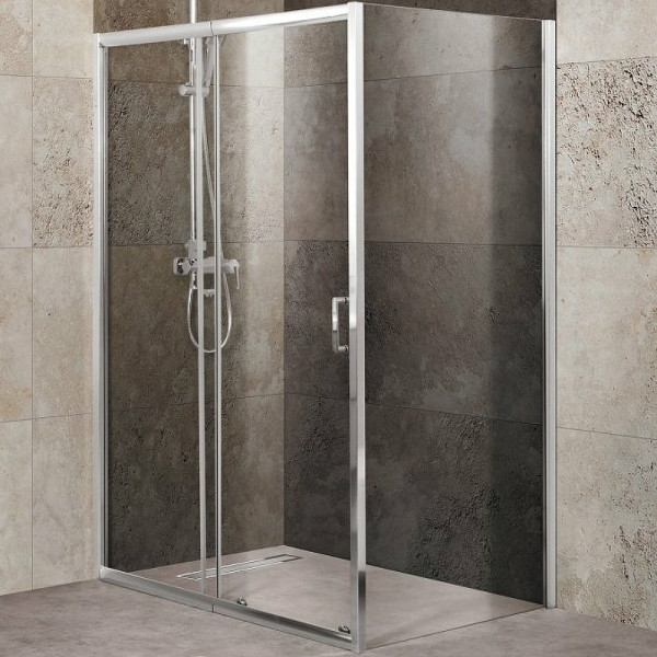 Душевой уголок BelBagno Unique 100x90x190 стекло прозрачное, профиль хром (UNIQUE-AH-1-10/115-90-C-Cr)