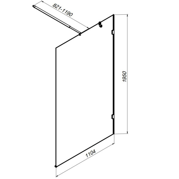 Душевое ограждение AM.PM X-Joy 110x195 стекло прозрачное, профиль черный (W94WI-110-F1-BTE)