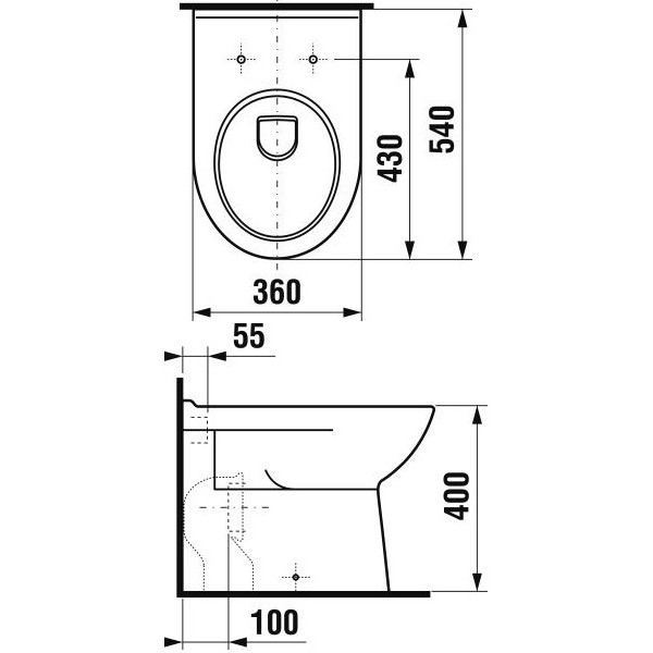 Унитаз напольный Jika Olymp 400х360х540 горизонтальный выпуск (8.2361.5.000.000.1)