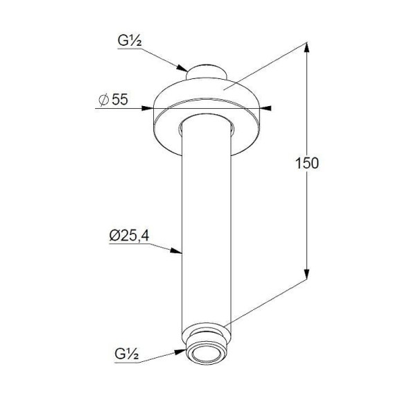 Кронштейн для душа Kludi A-Qua потолочный длина 150 мм брашированный никель (66515N5-00) Кронштейн для душа Kludi A-Qua потолочный длина 150 мм брашированный никель (66515N5-00)