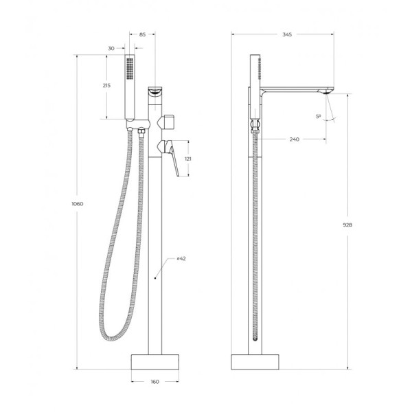 Смеситель напольный Cezares Comfort хром глянцевый (COMFORT-VDP-01)