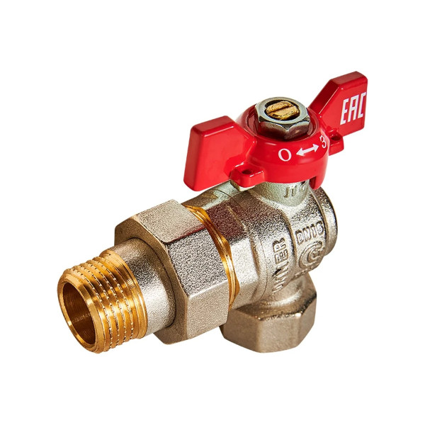 Кран угловой 1/2" шаровый со сгоном Rommer (ГОСТ, красная бабочка) RBV-0006-2610215 Кран угловой 1/2" шаровый со сгоном Rommer (ГОСТ, красная бабочка) RBV-0006-2610215