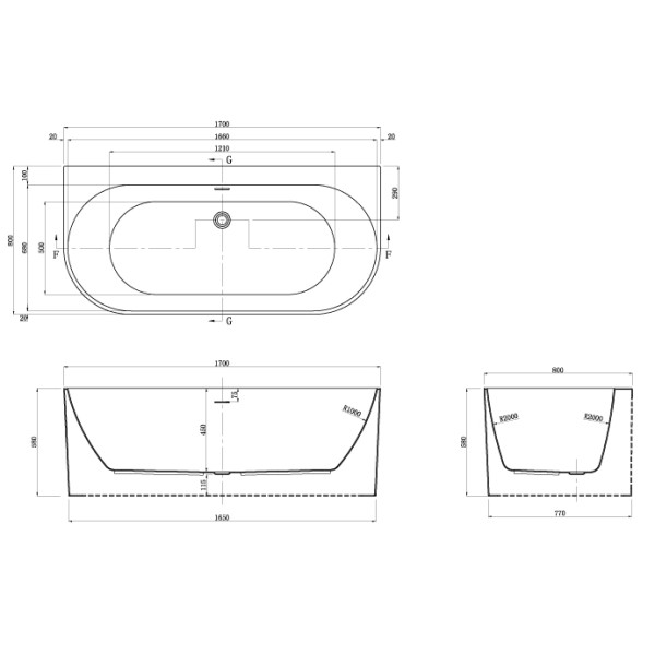 Ванна акриловая Azario Bradford 170x170 (BRA17080) Ванна акриловая Azario Bradford 170x170 (BRA17080)