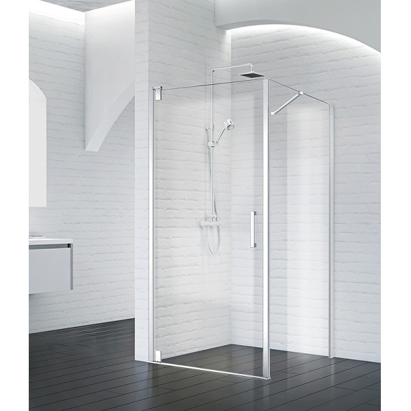 Душевой уголок BelBagno Marmi 80x100x195 стекло прозрачное, профиль хром (MARMI-AH-1-80/10-C-Cr)