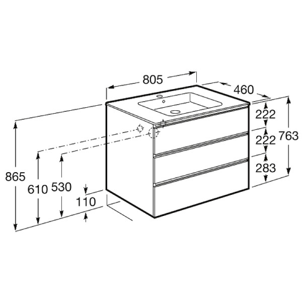 Тумбы напольные Roca The Gap 78,5x45,3x74,1 белый глянцевый (857406806)