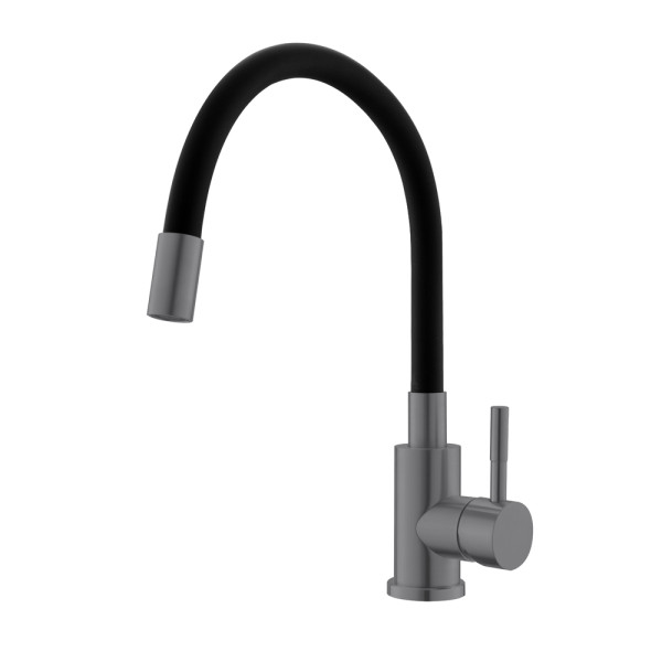 Смеситель для кухни Wesnaart Eco с гибким изливом черный (EKO05-140GunMetal)