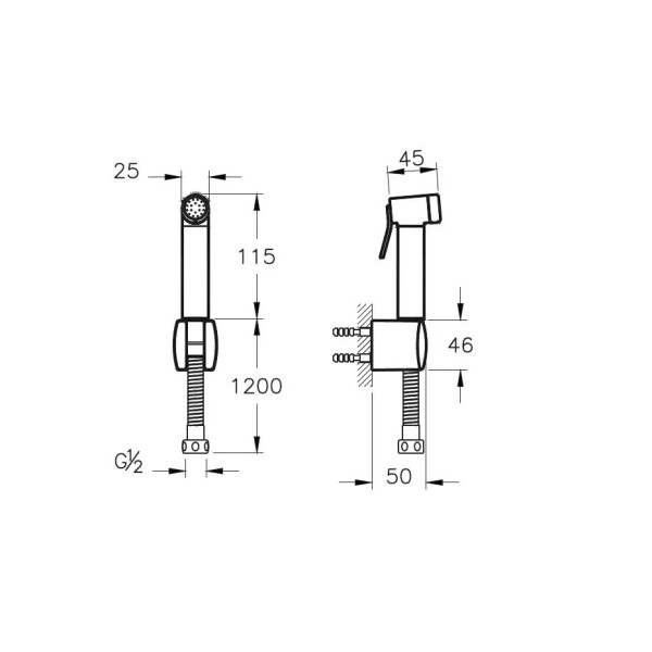 Гигиенический душ Vitra Hygienic матовый черный (A4574736)