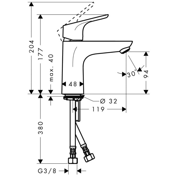 Смеситель для раковины Hansgrohe Focus (31517000)