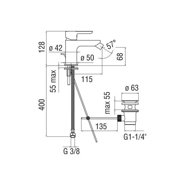 Смеситель для биде Nobili ABC хром (AB87119/1CR) Смеситель для биде Nobili ABC хром (AB87119/1CR)