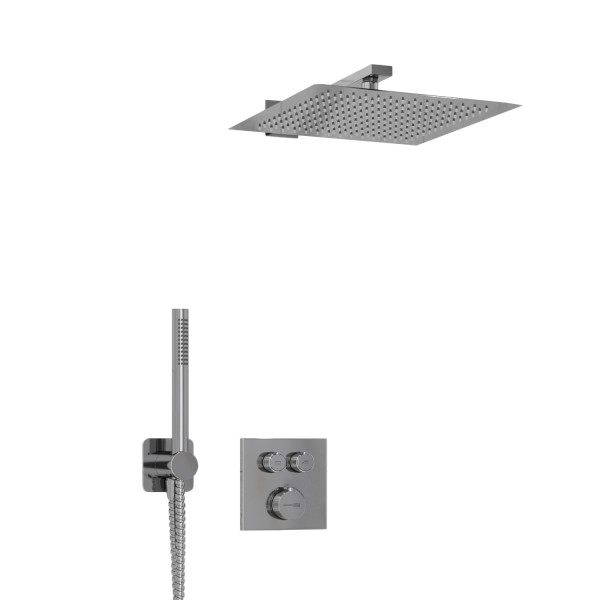 Смеситель для душа встраиваемый Thermo с верхней душевой насадкой и лейкой WasserKRAFT хром (A5848.090.118.271.010.137 Thermo)