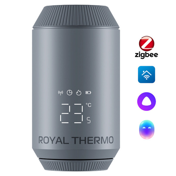 Головка термостатическая М30х1,5 Royal Thermo Smart Heat 2.0 электронная (серебристая) (RATESH23015SS) Головка термостатическая М30х1,5 Royal Thermo Smart Heat 2.0 электронная (серебристая) (RATESH23015SS)