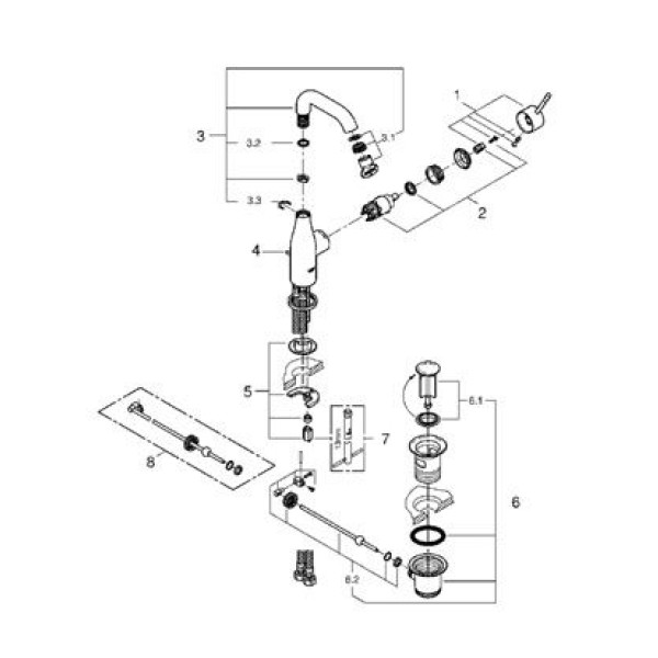 Смеситель для раковины Grohe Essence+ (23463001)