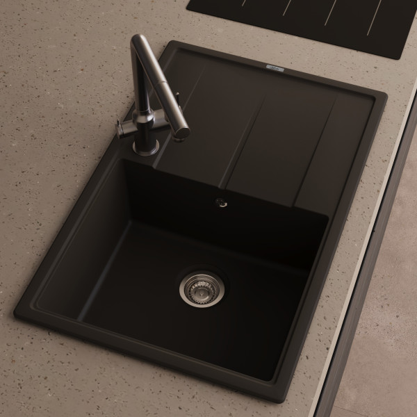 Мойка для кухни Abber Quarz 51x78x21,7 черная (AQ2904B) Мойка для кухни Abber Quarz 51x78x21,7 черная (AQ2904B)