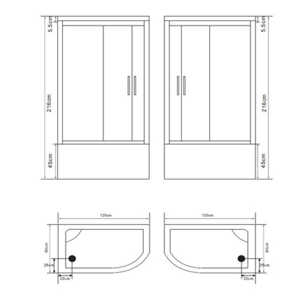 Кабина душевая BandHours Star 800х1200х2160 L Кабина душевая BandHours Star 800х1200х2160 L