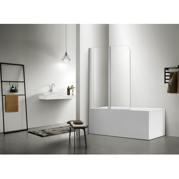 Душевая шторка для ванны Aquatek 100x150 стекло прозрачное, профиль хром (AQ DEL SBA 10015CH)