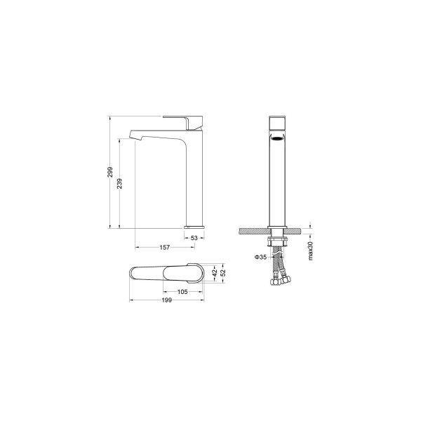 Смеситель для раковины Aquatek Оберон шлифованное золото (AQ1204BG)