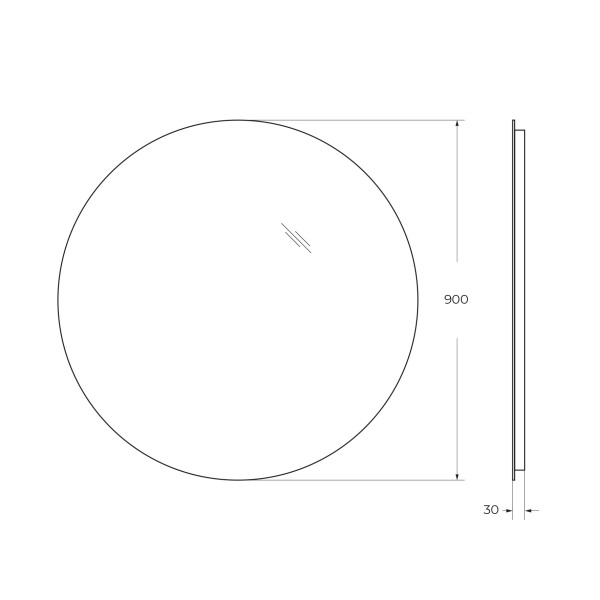 Зеркало BelBagno 900x30 с интерьерной подсветкой без выключателя 12V 220-240V (SPC-INT-900-LED)