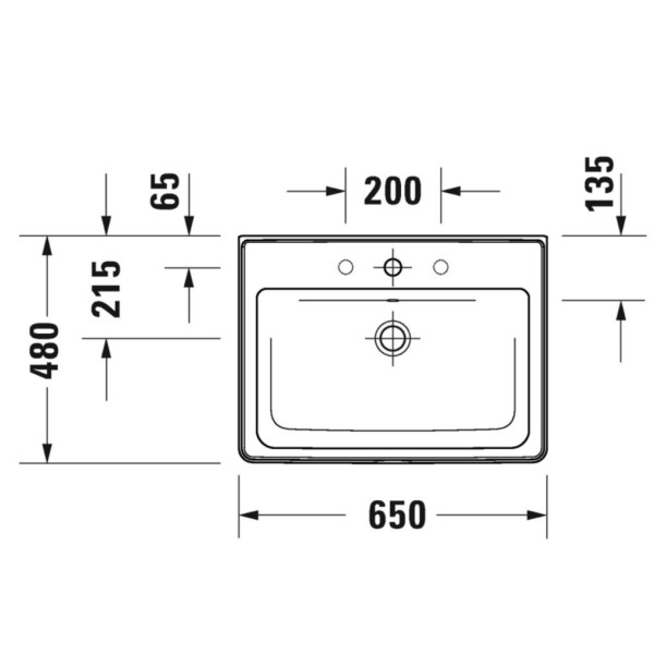 Раковина подвесная Duravit D-NEO 65*48