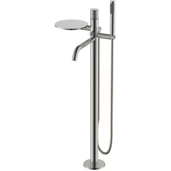 Смеситель напольный Boheme Stick никель с душевым комплектом (129-NB.4)