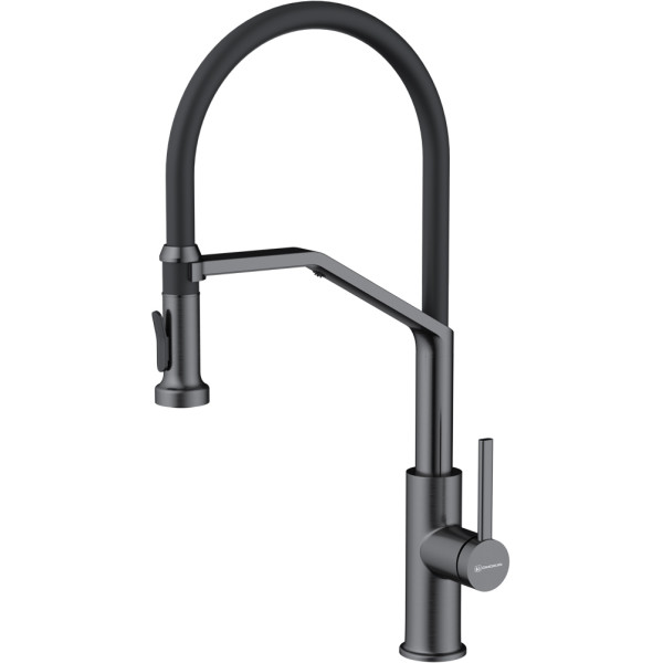 Смеситель для кухни Omoikiri Makkari 2 Plus-SB-GM-BL вороненая сталь/черный (4994497)