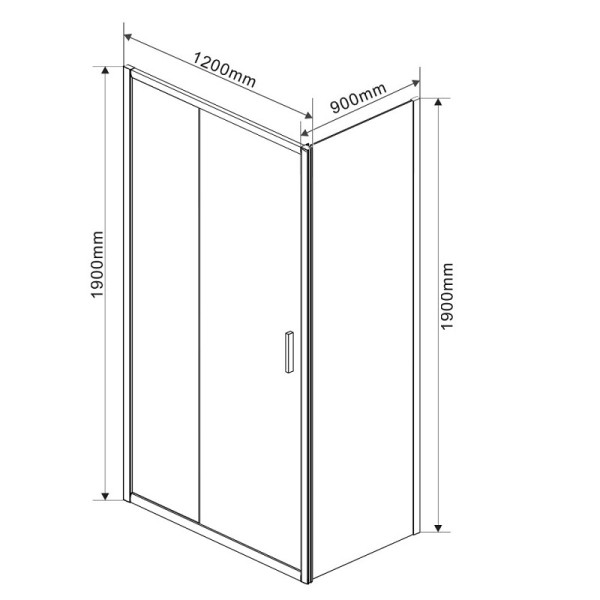 Душевой уголок Vincea Garda 1200х900х1900 стекло тонированное, профиль черный (VSR-1G9012CGB)