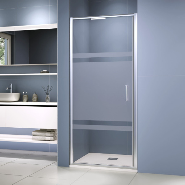 Душевая дверь RGW SV-05-2 1000xx2000 стекло прозрачное-матовое- прозрачное , профиль хром (703205210-201)