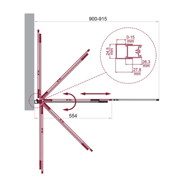 Шторка душевая для ванны BelBagno Luce 90x145 стекло прозрачное, профиль черный (LUCE-VF-11-90/145-C-NERO)